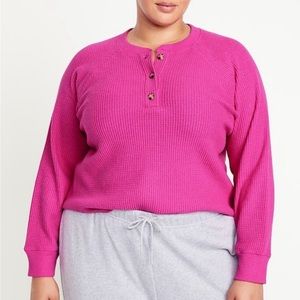 DONATING SOON - Old Navy Pink Waffle Knit Henley